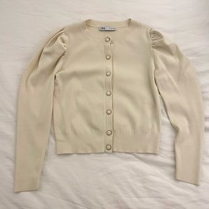 Zara Puff Sleeve Cardigan